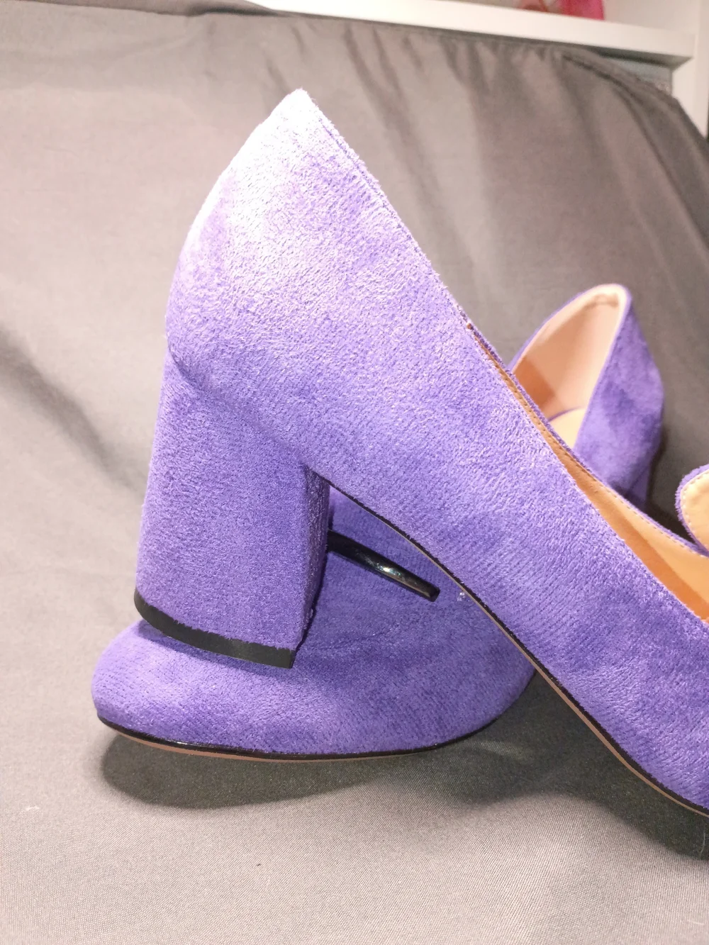 Purple Suede Block Heel Loafers - Women's Dress Pumps
